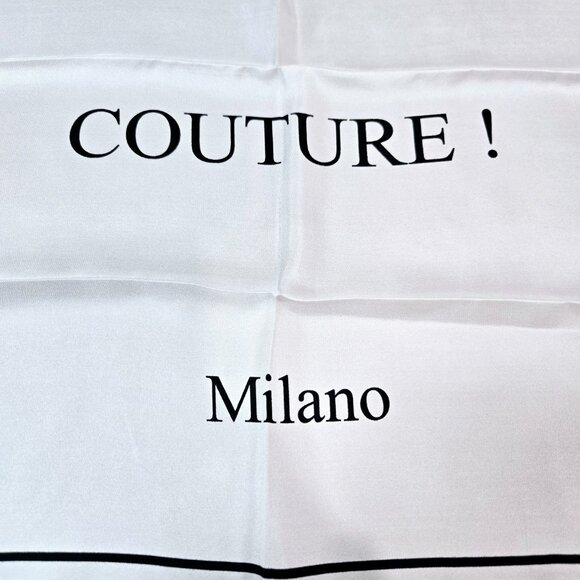 Moschino Couture Logo-Print Silk Scarf - White - Picture 3 of 5